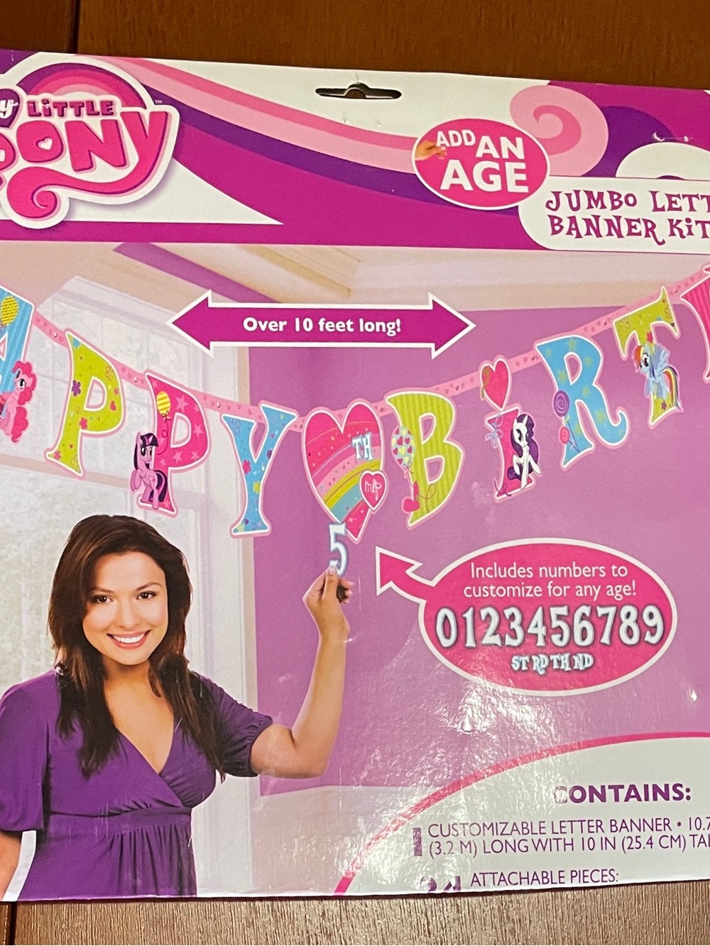 My Little Pony Happy Birthday Banner Jumbo Letter Customizable 10.7 ft Long